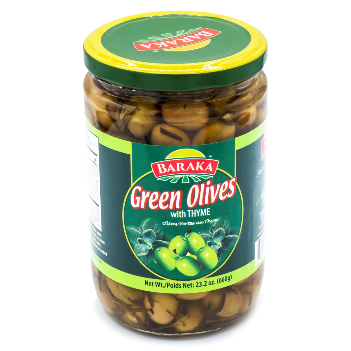 Olives Green with Thyme "BARAKA" 660g x 12